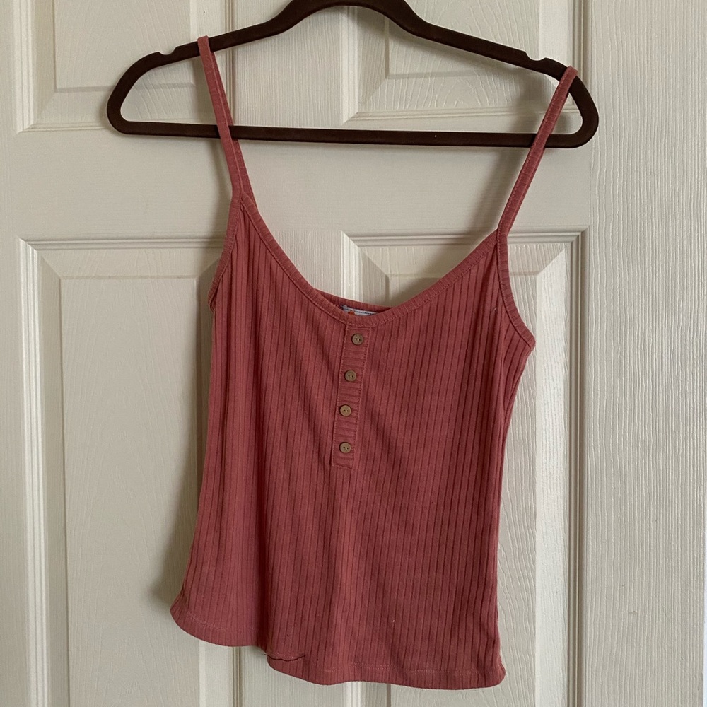 Cute pink button down crop top